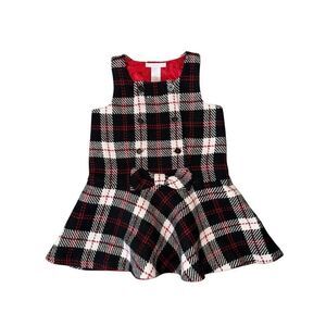 Janie & Jack Toddler 2T Girl Tweed Plaid Jumper Dress